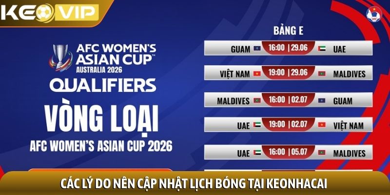 Lịch thi đấu 3 Các lý do nên cập nhật lịch bóng tại keonhacai